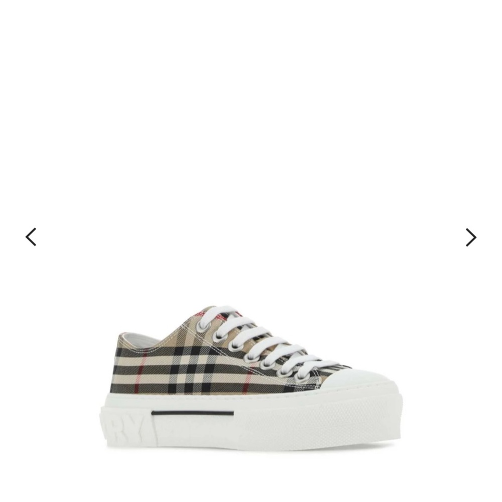 Burberry women Plaid Lace-Up Sneakers - Beige and Black - Picture 3 of 4